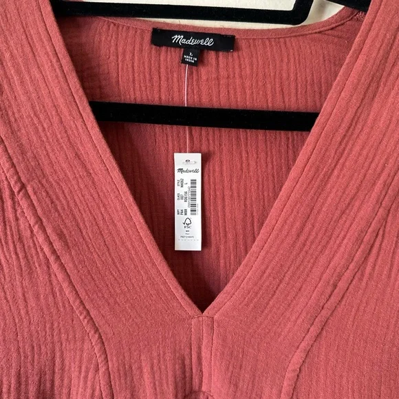 Madewell Rust V-Neck dress - Picture 2 of 3